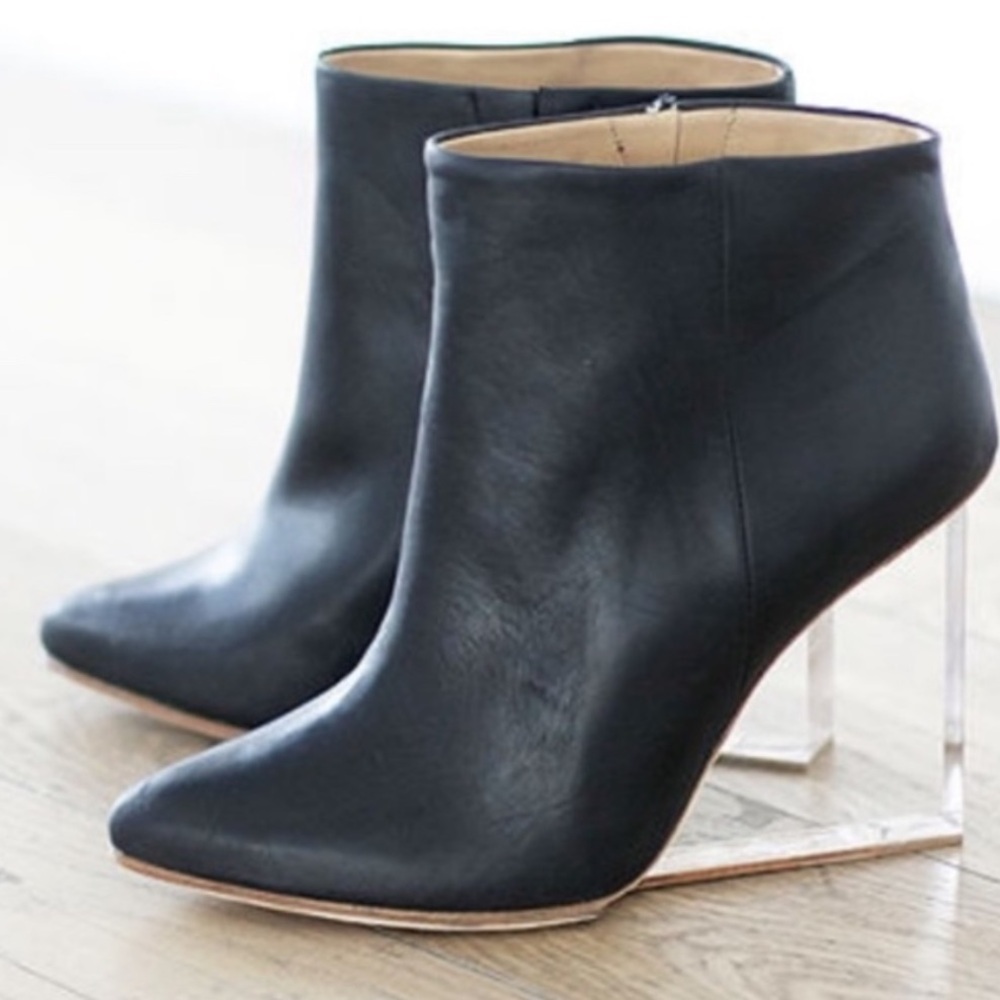 Maison Martin Margiela x H&M Limited Edition Lucite Heal Black Leather Boots